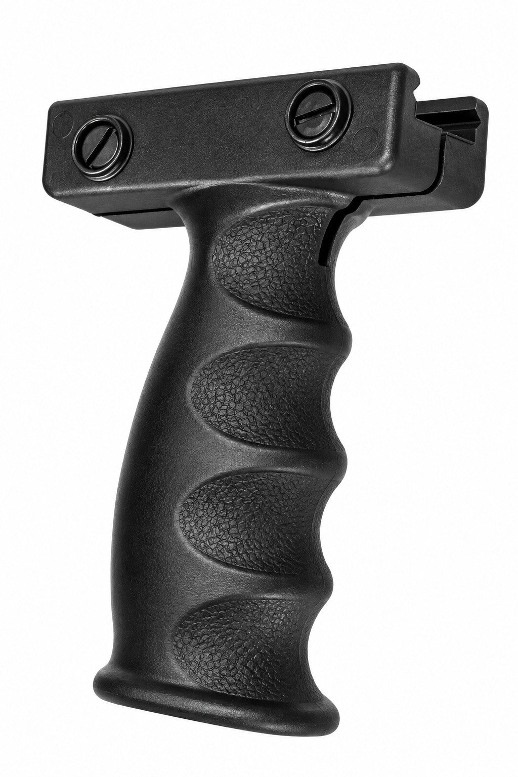 tactical vertical grip black for rifles and shotguns in a white background.