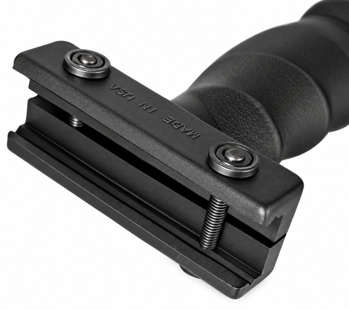tactical vertical grip black for rifles and shotguns in a white background.