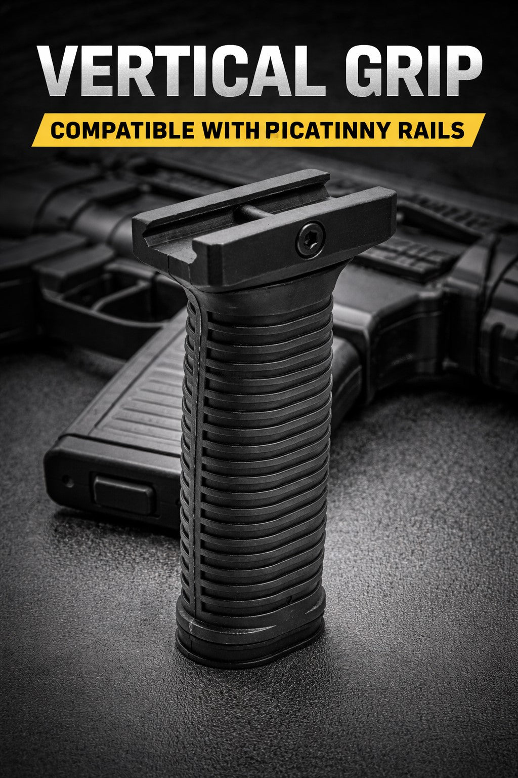 Tactical Vertical Foregrip with Storage for Black Aces FD12 Picatinny Rail Polymer Grip Black