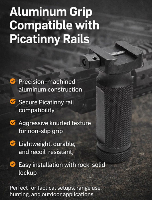 Trinity Tactical Aluminum Vertical Foregrip with Storage Compatible with Picatinny Rail Black