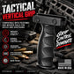 tactical vertical grip black for rifles and shotguns in a black background.