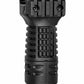 A black tactical handguard or rail attachment with textured grip patterns and two screw holes on the top, shown on a plain white background.