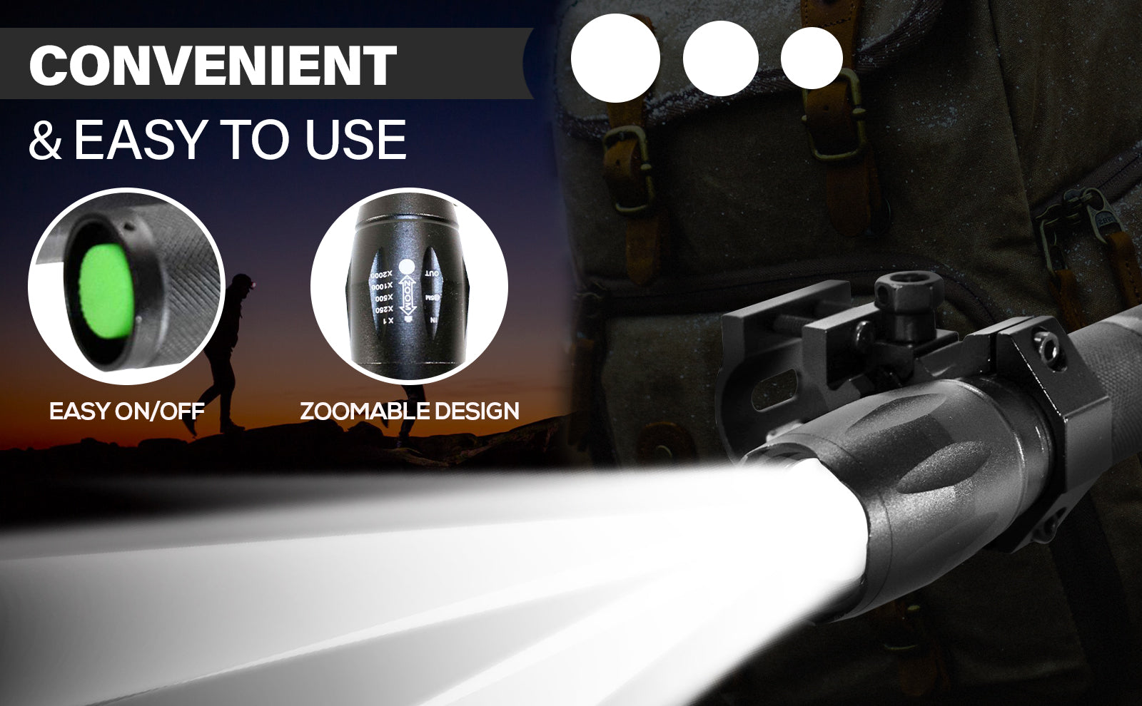 Trinity 1000 Lumen Picatinny Style Flashlight for Rifles