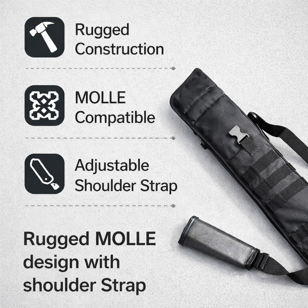 TRINITY Tactical Scabbard Compatible with Remington 870 DM Black MOLLE Hunting Gear Rifle Shotgun Carry Case for ATV Horseback