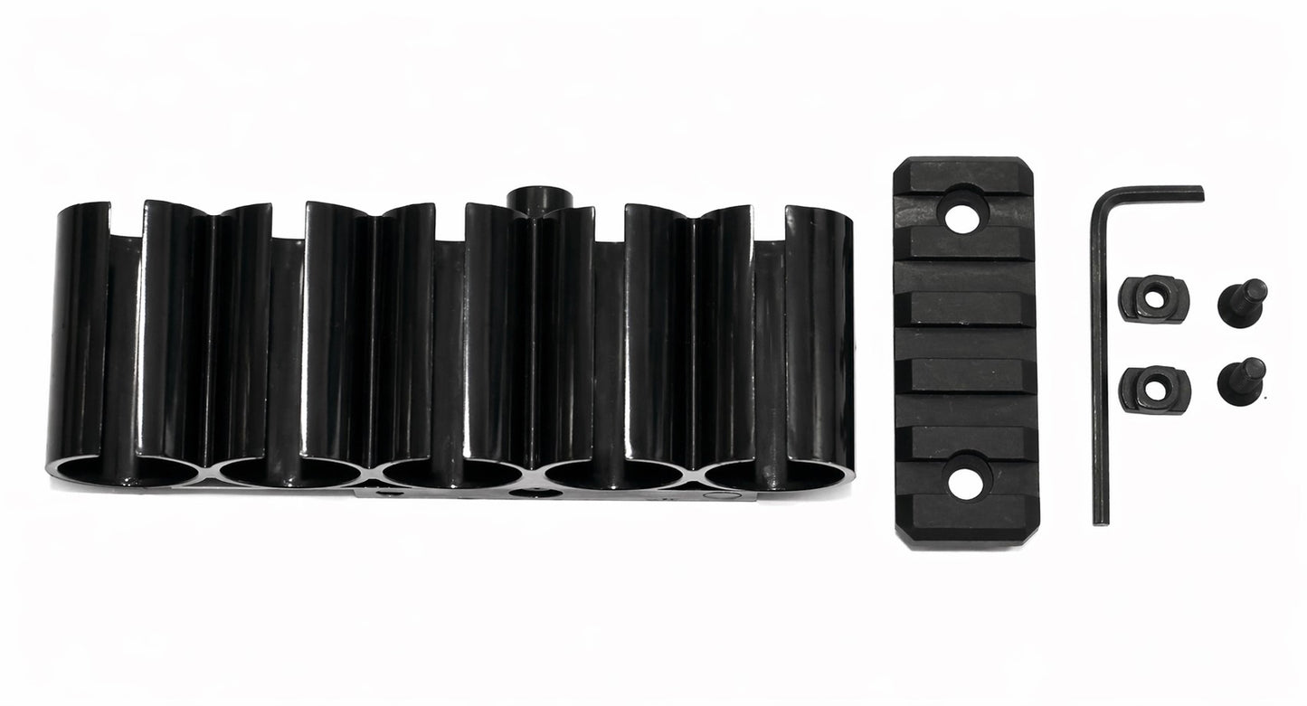 TRINITY 5 Round Shell Holder with Picatinny Base Mount for Kel-Tec KS7 12 Gauge – Polymer Tactical Shotgun Ammo Carrier
