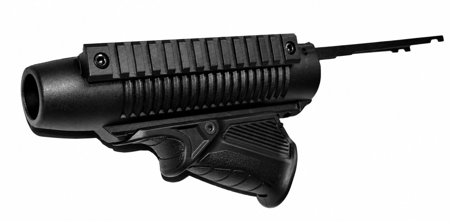 Shotgun Handguard with Angled Foregrip Compatible with Mossberg 590 12 Gauge – Picatinny Rail Forend with Action Bars for Mossberg 500 & Maverick 88