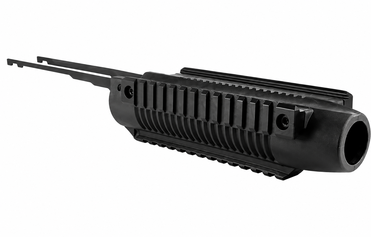 Shotgun Handguard with Angled Foregrip Compatible with Mossberg 590 12 Gauge – Picatinny Rail Forend with Action Bars for Mossberg 500 & Maverick 88