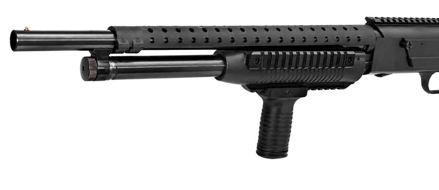 Railed Forend Pump & Tactical Grip Compatible with Mossberg 500A 12 Gauge – Black