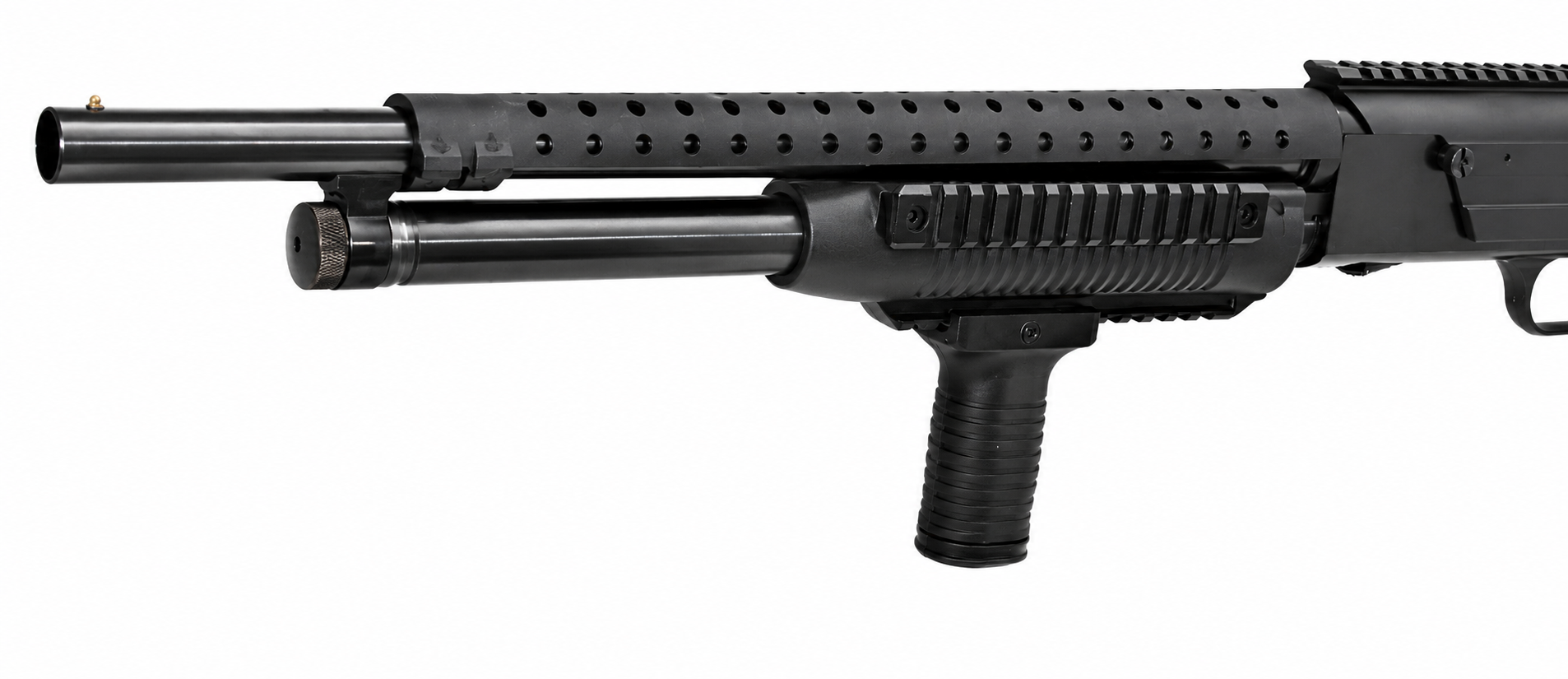 Railed Forend Pump & Tactical Grip Compatible with Mossberg 500A 12 Gauge – Black