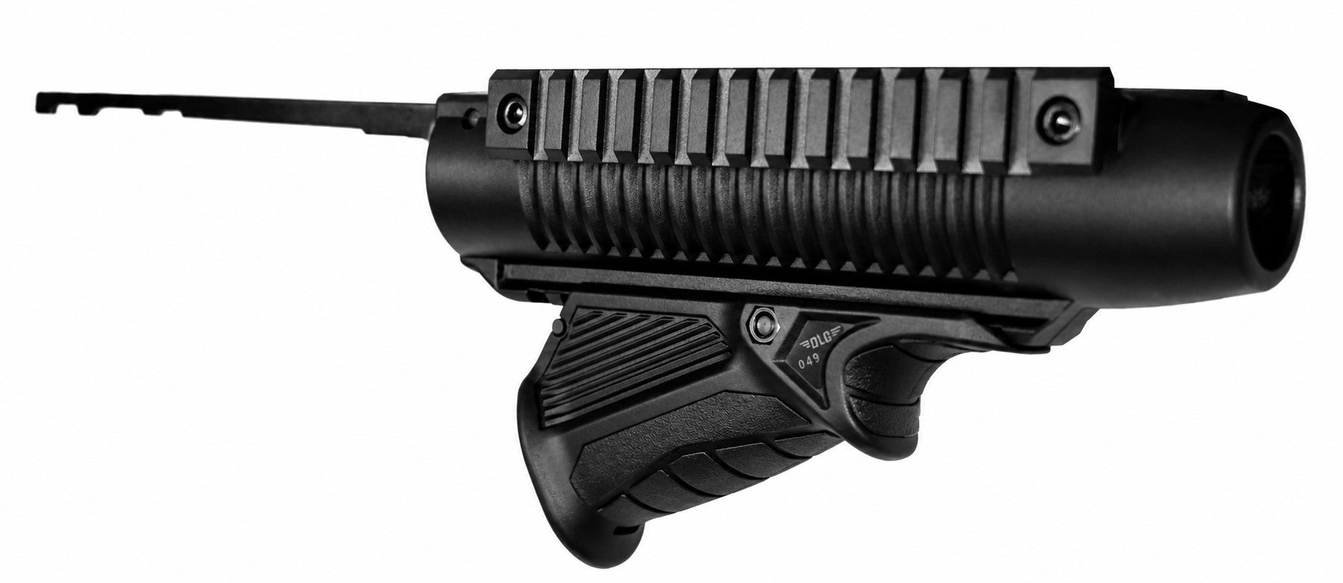 Shotgun Handguard with Angled Foregrip Compatible with Mossberg 590 12 Gauge – Picatinny Rail Forend with Action Bars for Mossberg 500 & Maverick 88