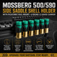 Mossberg 500/590 Side Saddle Shell Holder with Picatinny Rail Mount – 6 Round 12 Gauge Carrier