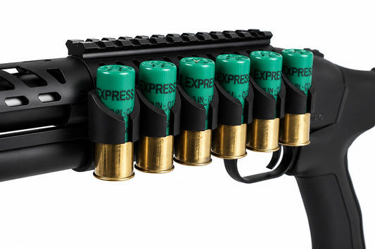 Mossberg 500/590 Side Saddle Shell Holder with Picatinny Rail Mount – 6 Round 12 Gauge Carrier