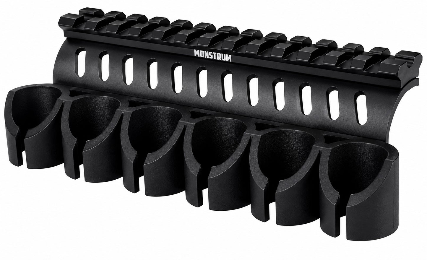 Mossberg 500/590 Side Saddle Shell Holder with Picatinny Rail Mount – 6 Round 12 Gauge Carrier