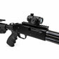 Close-up of a black shotgun on a white background