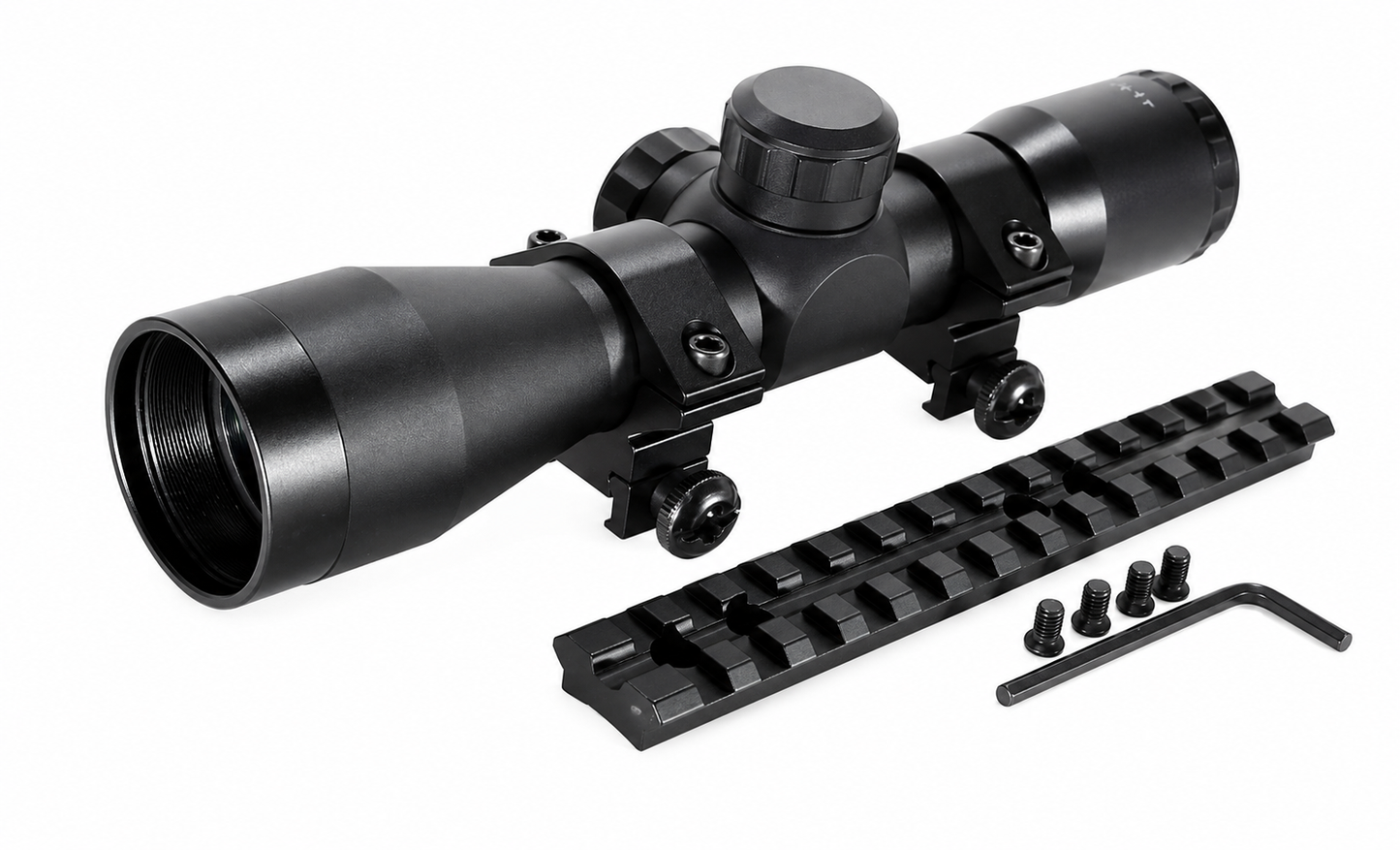 TRINITY 4x32 Mil-Dot Scope Compatible with Mossberg 590 12 Gauge Pump Shotgun Picatinny Rail Base Mount Tactical Hunting Optic