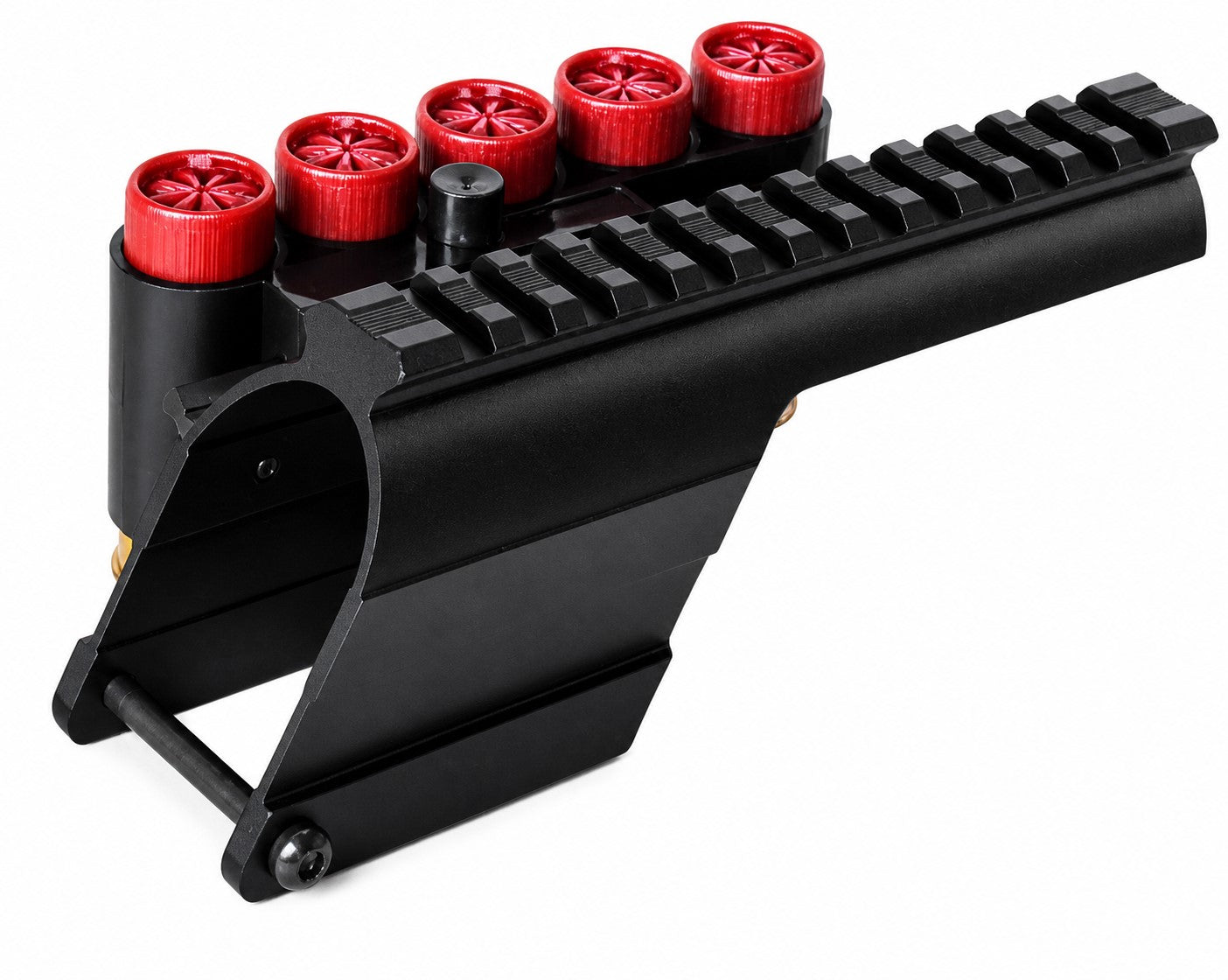 Saddle Mount Picatinny Rail with Shell Holder for Mossberg 590 Shockwave 12 Gauge