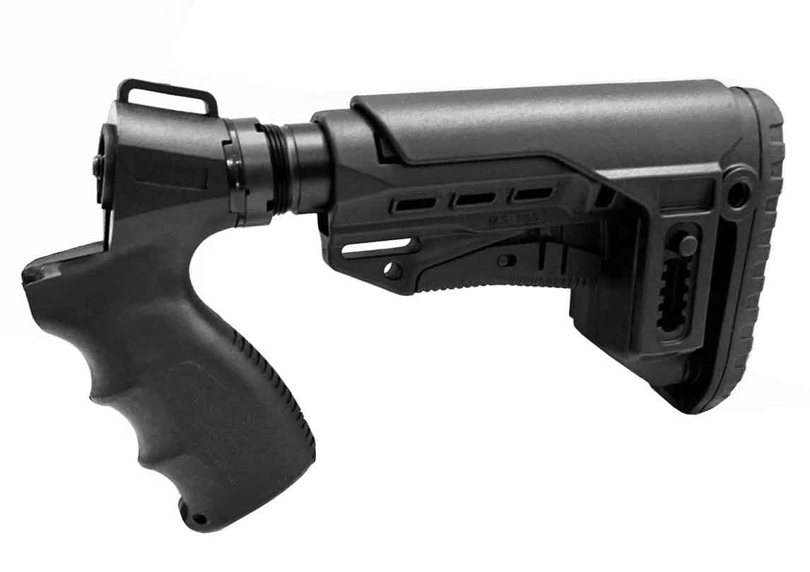 Mossberg 500 12 gauge shotgun collapsible stock Cali style. - TRINITY SUPPLY INC