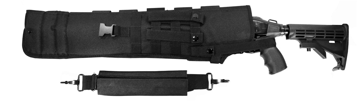 Mossberg 500 cruiser 12 gauge pump Tactical Scabbard black hunting tactical Molle soft padded case Atv horse motorcycle holder adapter 25 inches. - TRINITY SUPPLY INC