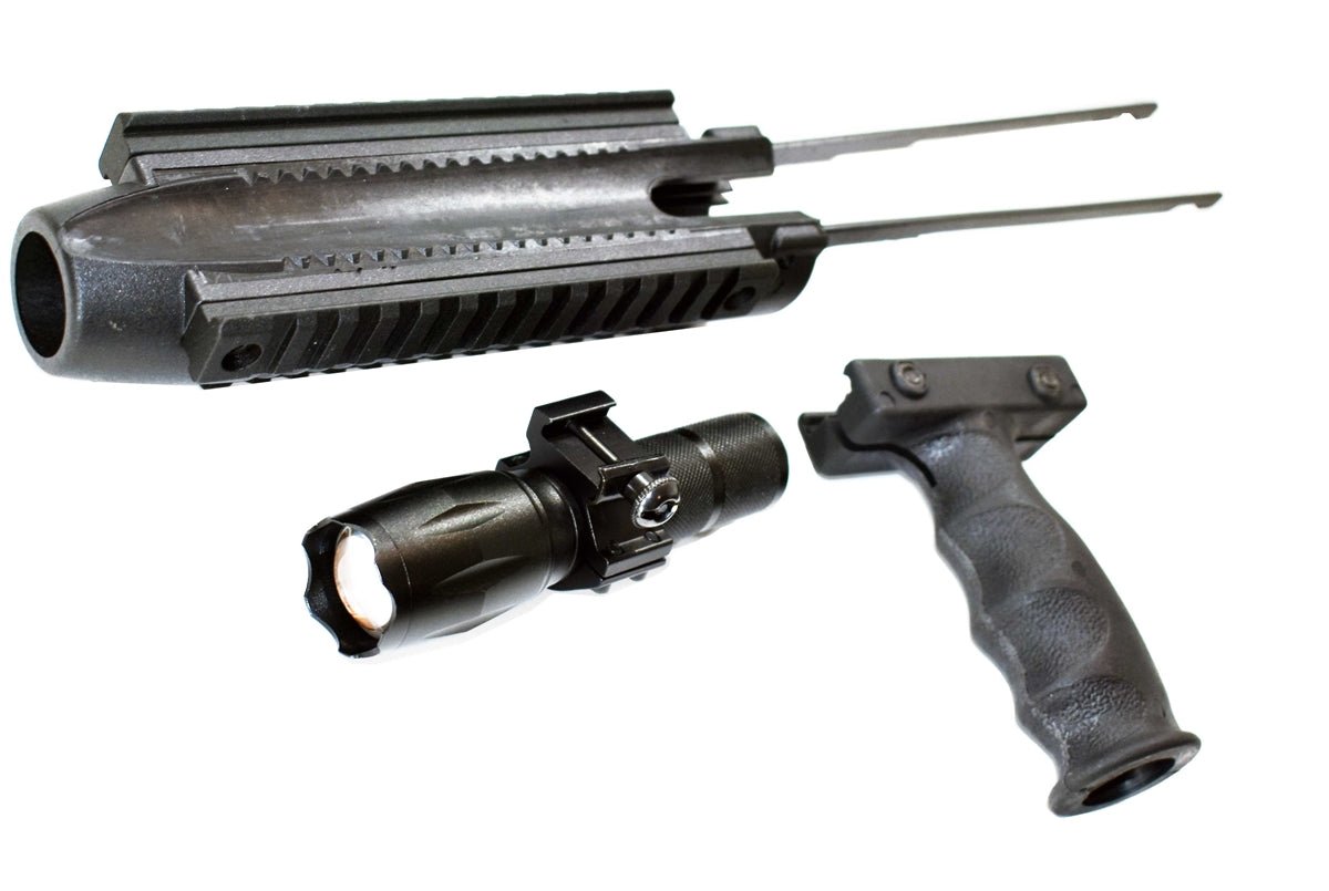Mossberg 590 12 Gauge Pump Action Handguard With 1000 Lumen LED flashlight combo. - TRINITY SUPPLY INC