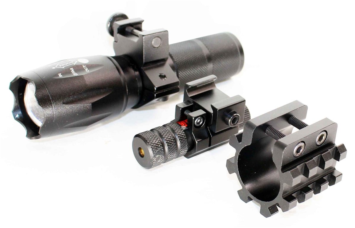 Mossberg 590A1 12 gauge 1000 lumen flashlight and red dot laser sight combo tactical hunting home defense. - TRINITY SUPPLY INC