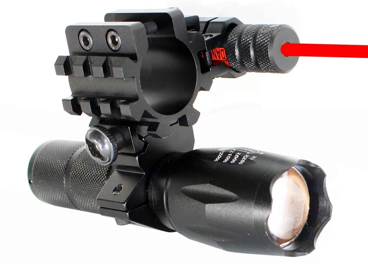 Mossberg 590A1 12 gauge 1000 lumen flashlight and red dot laser sight combo tactical hunting home defense. - TRINITY SUPPLY INC