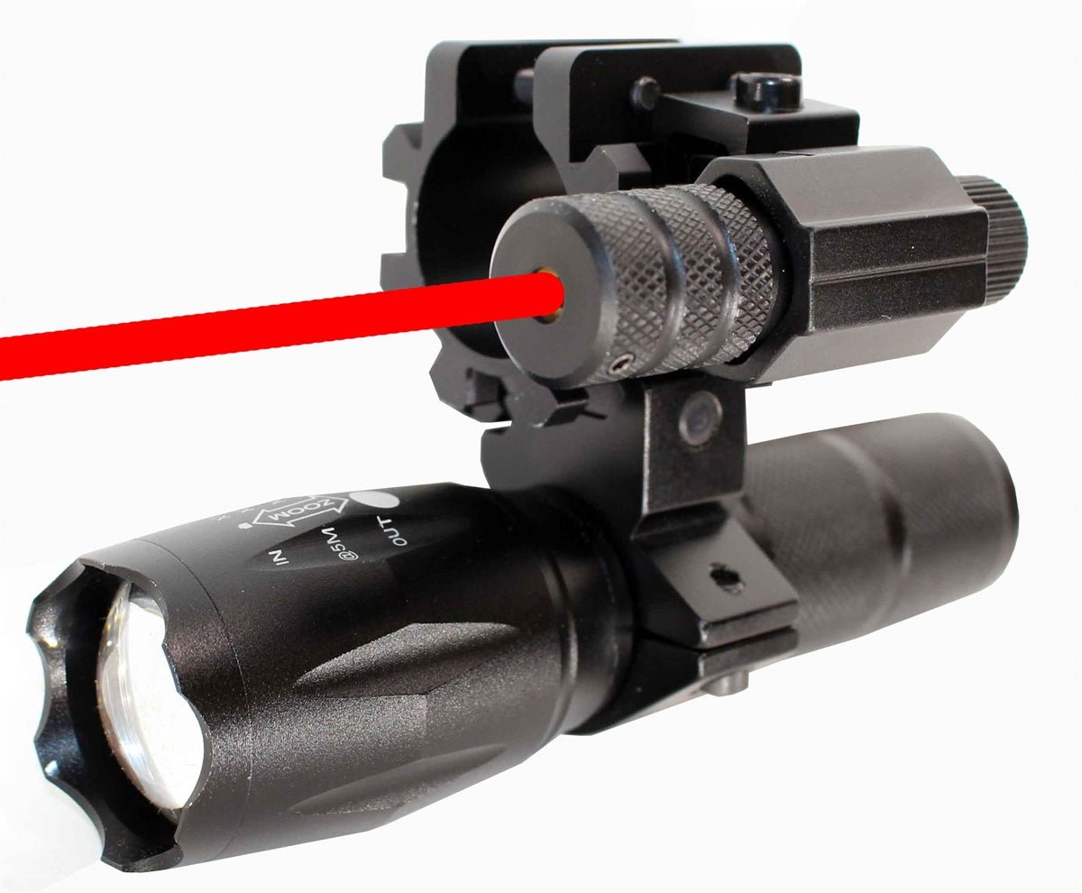 Mossberg 590A1 12 gauge 1000 lumen flashlight and red dot laser sight combo tactical hunting home defense. - TRINITY SUPPLY INC