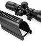 mossberg 500 12 gaauge saddle with 4x32 scope on white background.