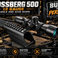 mossberg 500 12 gaauge saddle with 4x32 scope on hunting background.
