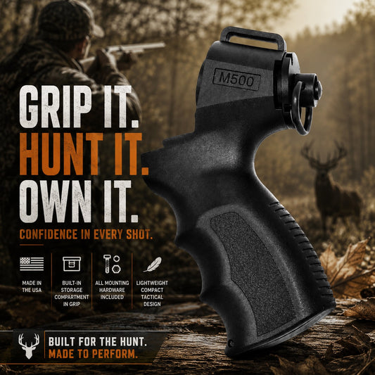 Rear Grip with Sling Adapter for Mossberg 590 12-Gauge.