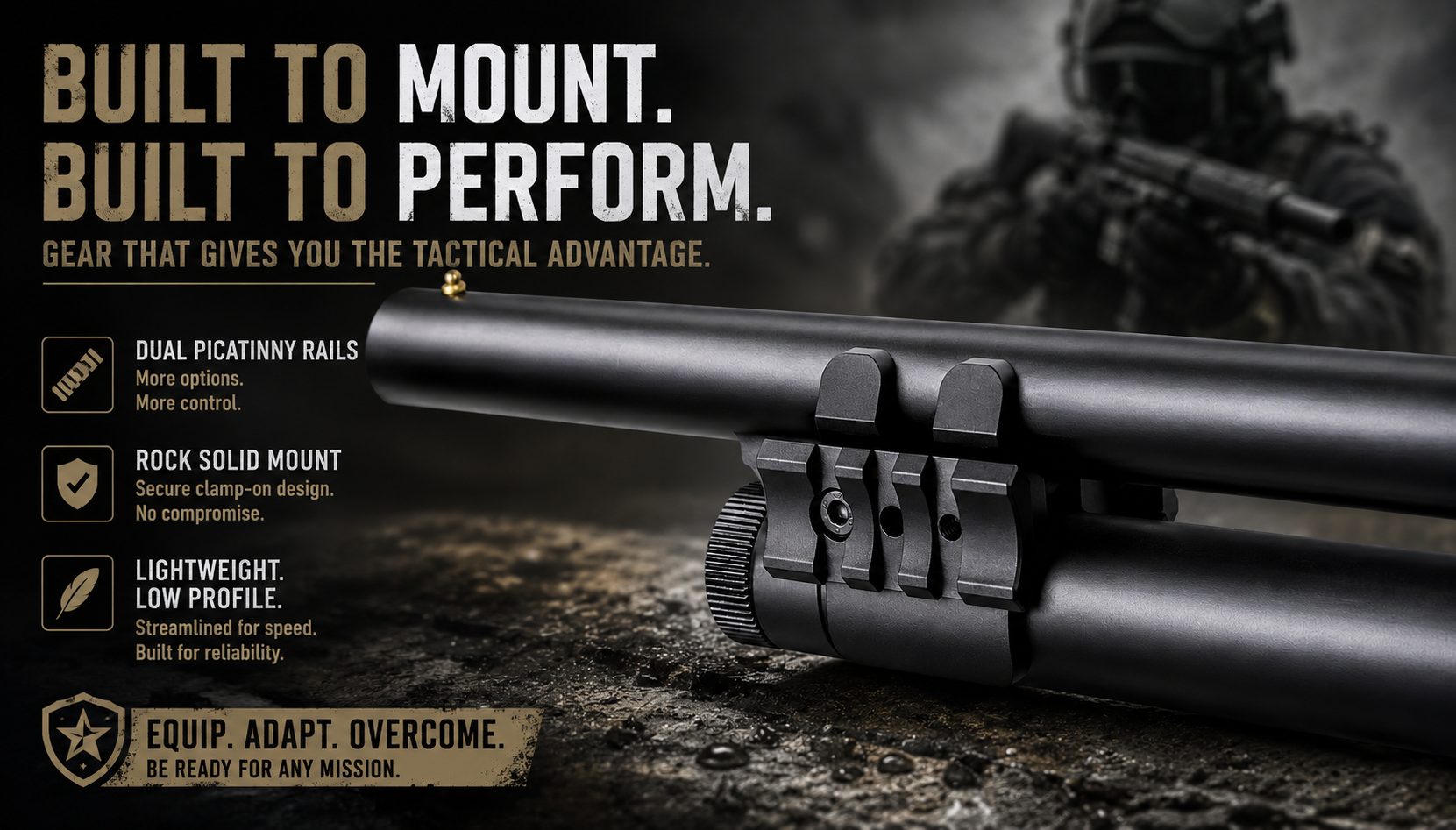 TRINITY Aluminum Barrel & Magazine Tube Mount with Dual Side Picatinny Rails Compatible with Mossberg 500 FLEX 12 Gauge