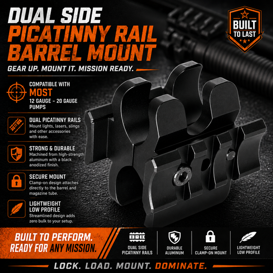 TRINITY Dual Side Picatinny Rail Barrel Mount Compatible with Mossberg Maverick 88 12 Gauge – Aluminum Tactical Shotgun Accessory Mount
