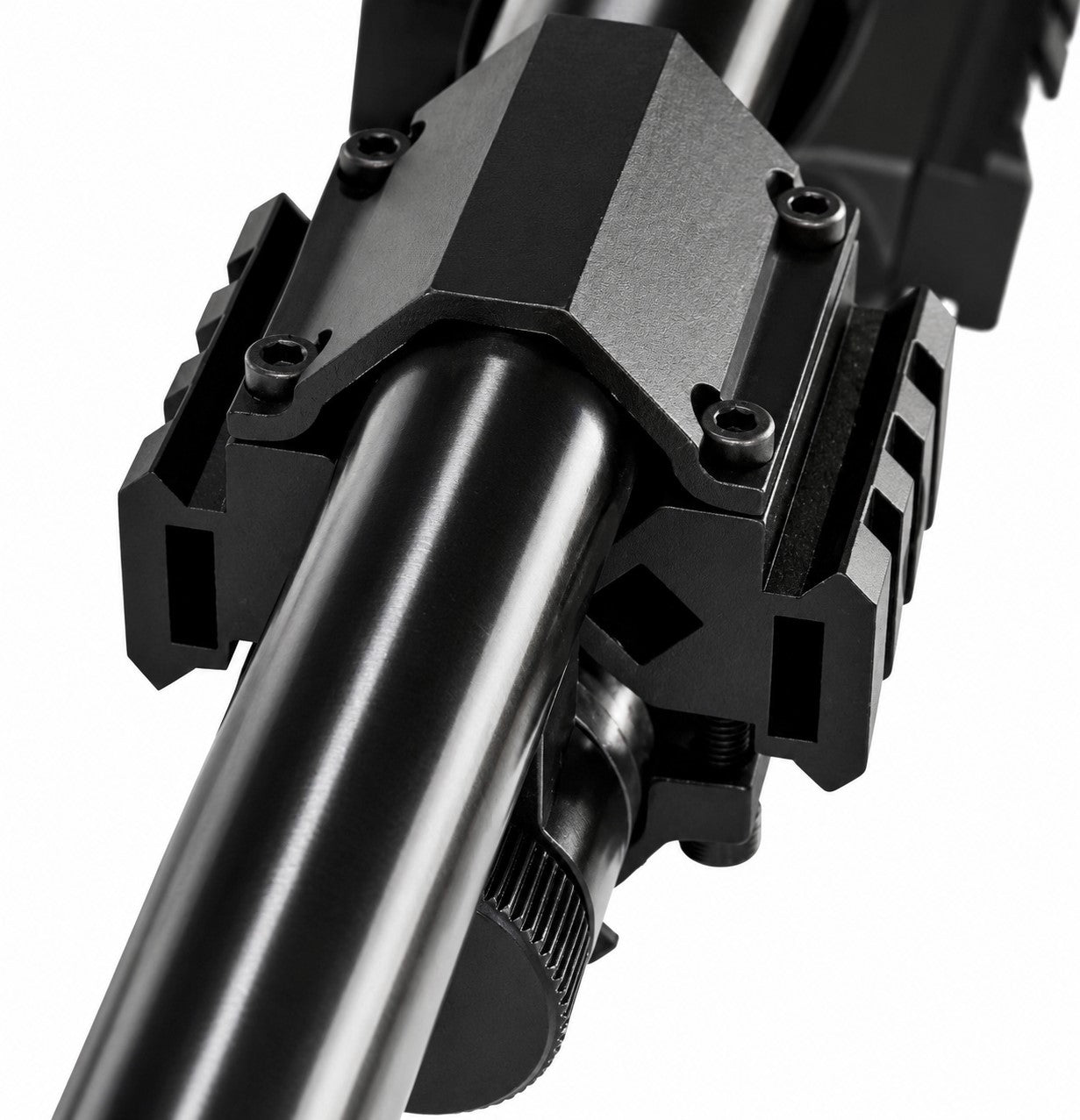 12 Gauge Shotgun Magazine Tube & Barrel Mount – Triple Picatinny Rail Aluminum Accessory Adapter