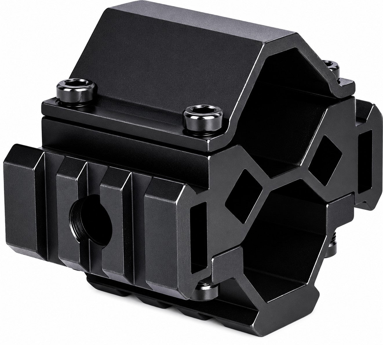 12 Gauge Shotgun Magazine Tube & Barrel Mount – Triple Picatinny Rail Aluminum Accessory Adapter