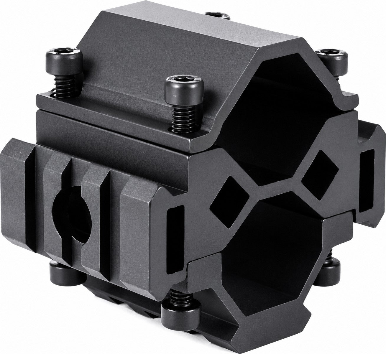 12 Gauge Shotgun Magazine Tube & Barrel Mount – Triple Picatinny Rail Aluminum Accessory Adapter