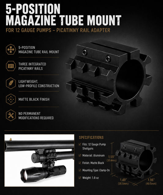 Barrel & Magazine Tube Picatinny Rail Mount Compatible With Remington 870