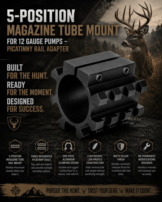 5-Position Magazine Tube Mount for Mossberg Maverick 88 – Picatinny Rail Adapter