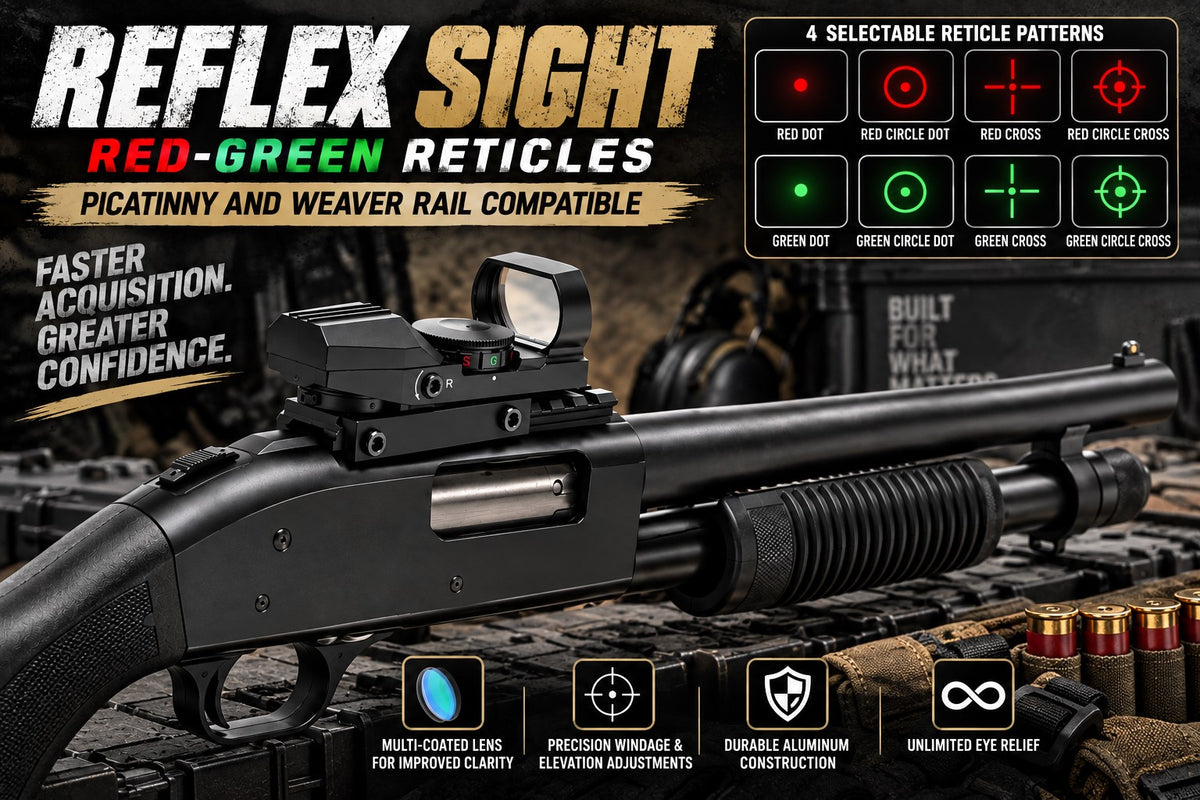TRINITY Kel-Tec CMR-30 Reflex Sight Red Green 4 Reticles M1913 Mount Black Optic