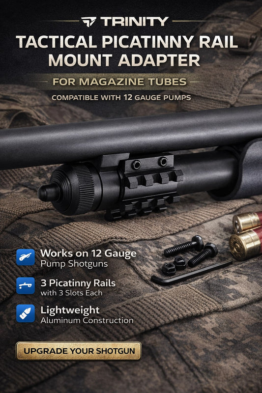 Tactical Picatinny Rail Mount Adapter for Magazine Tubes – Compatible with Mossberg 500 12 Gauge