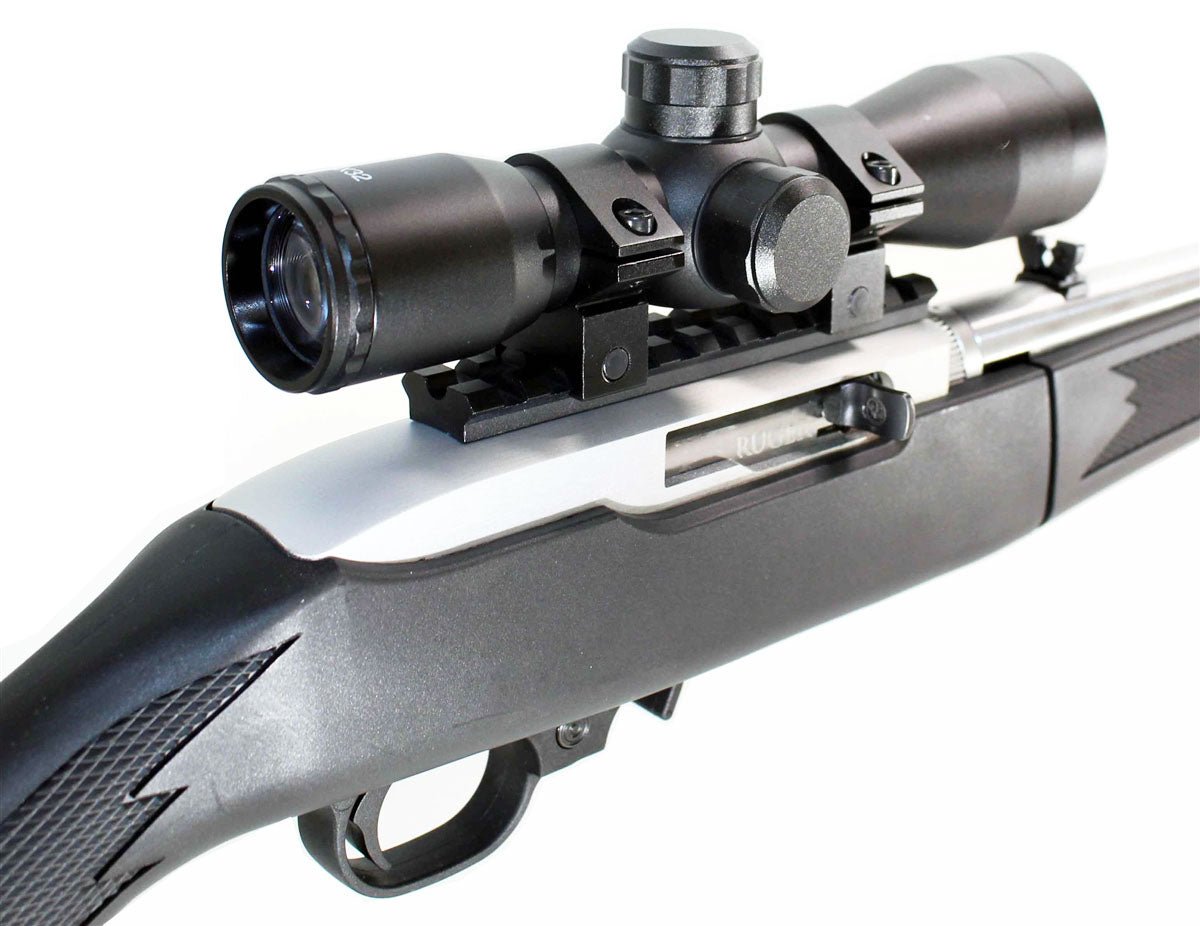 Ruger 10/22 Rifle scope sight with base mount combo mil-dot reticle aluminum black. - TRINITY SUPPLY INC