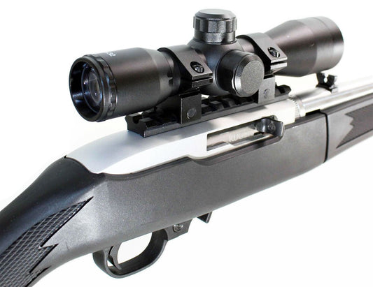 Ruger 10/22 Rifle scope sight with base mount combo mil-dot reticle aluminum black. - TRINITY SUPPLY INC