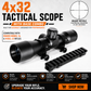 Trinity 4x32 Tactical Scope Mildot Reticle Combo Compatible with Ruger Mini 14 & Mini 30 – Picatinny Rail Mount Kit, Aluminum Matte Black
