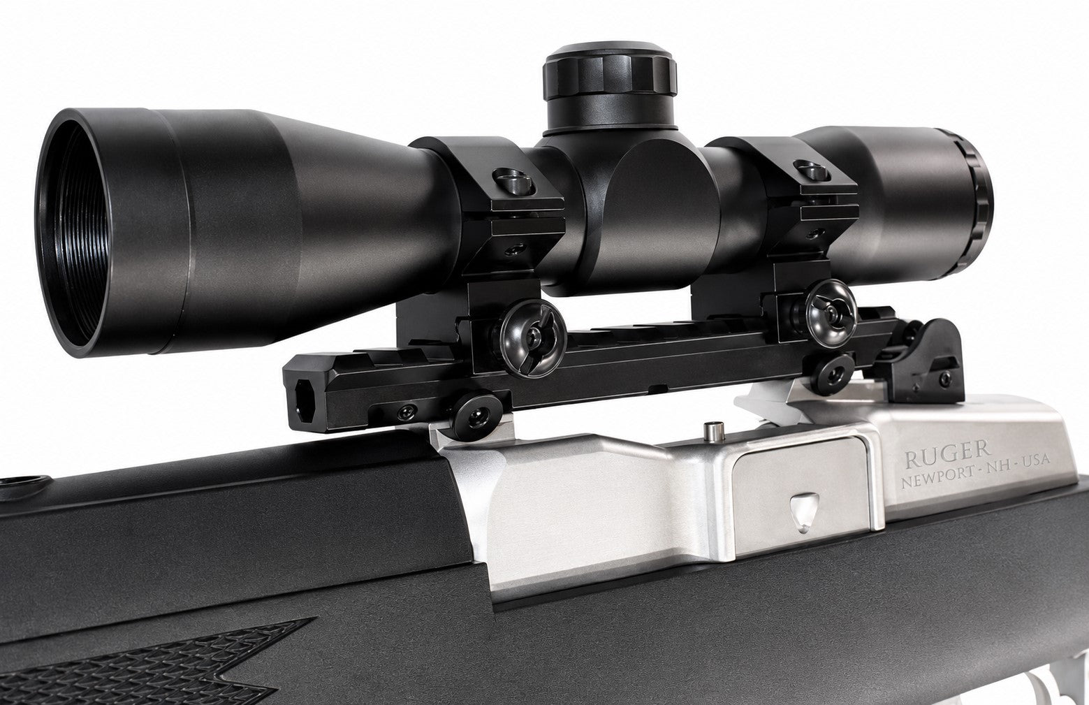 Trinity 4x32 Tactical Scope Mildot Reticle Combo Compatible with Ruger Mini 14 & Mini 30 – Picatinny Rail Mount Kit, Aluminum Matte Black