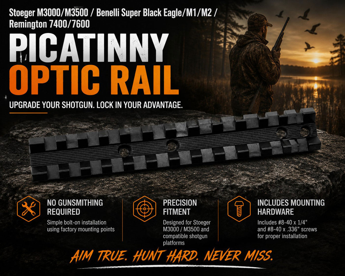 TRINITY Picatinny Rail Mount for Stoeger M3000 M3500 – Aluminum Shotgun Receiver Scope Base Adapter Black