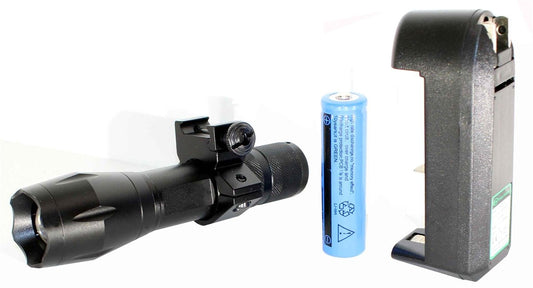 Tactical 1200 Lumen Rechargeable Picatinny Mounted Flashlight Compatible With Rifles. - TRINITY SUPPLY INC