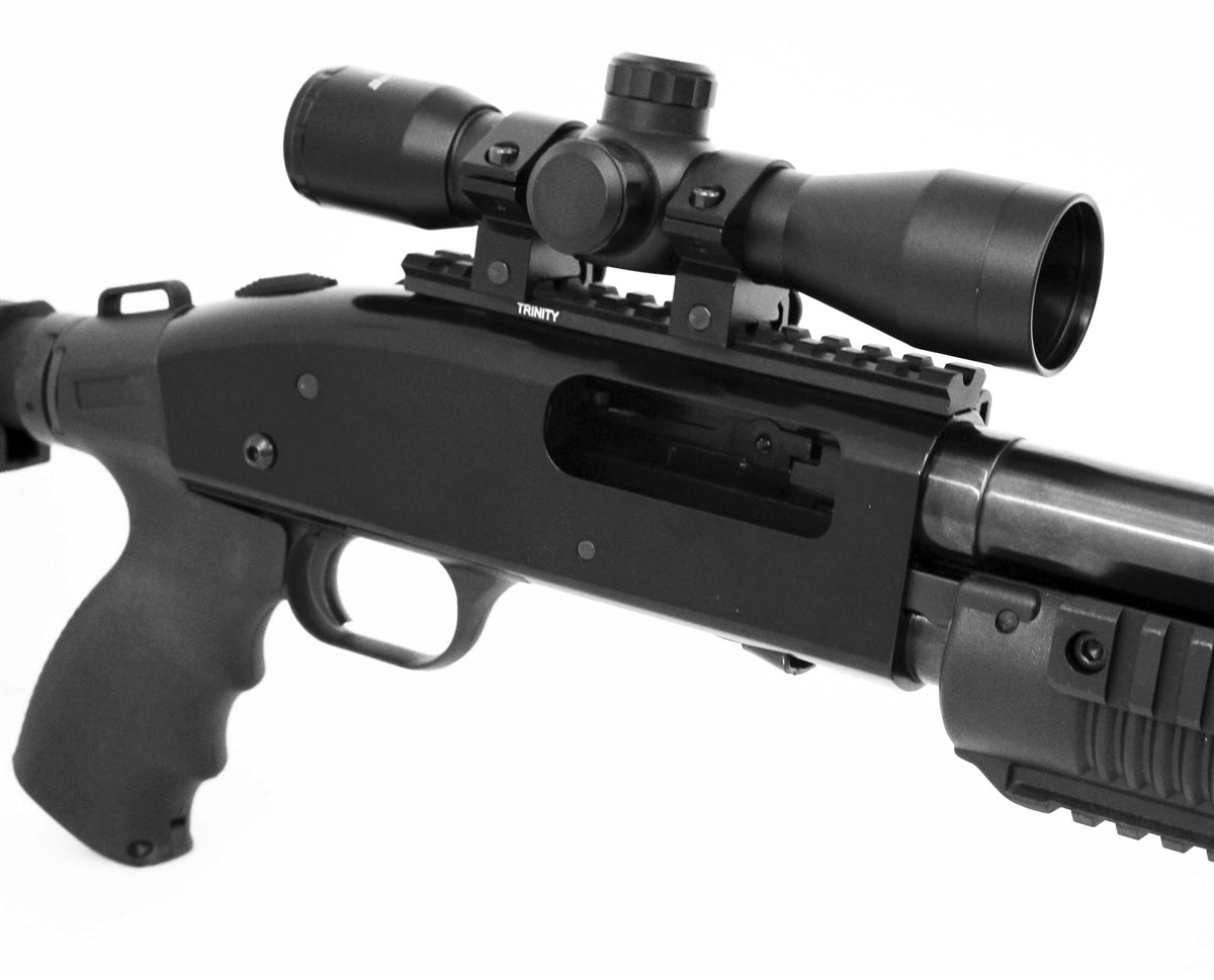 Tactical 4x32 Mil-Dot Reticle Scope With Base Mount Compatible With Mossberg 590 12 Gauge Pumps. - TRINITY SUPPLY INC