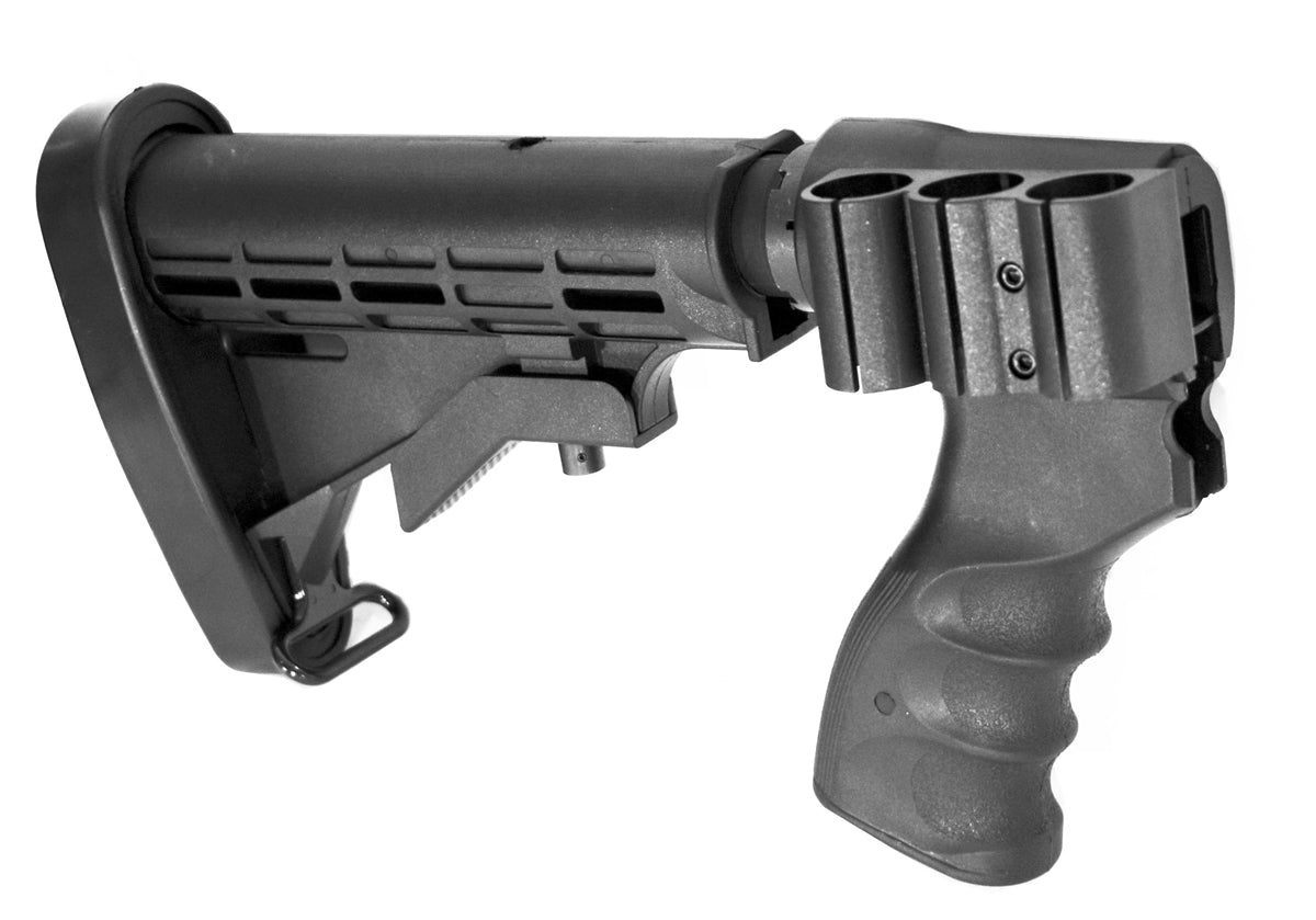 Tactical Adjustable Stock With Shell Holder Compatible With Remington 870 tac-14 12 gauge pump. - TRINITY SUPPLY INC