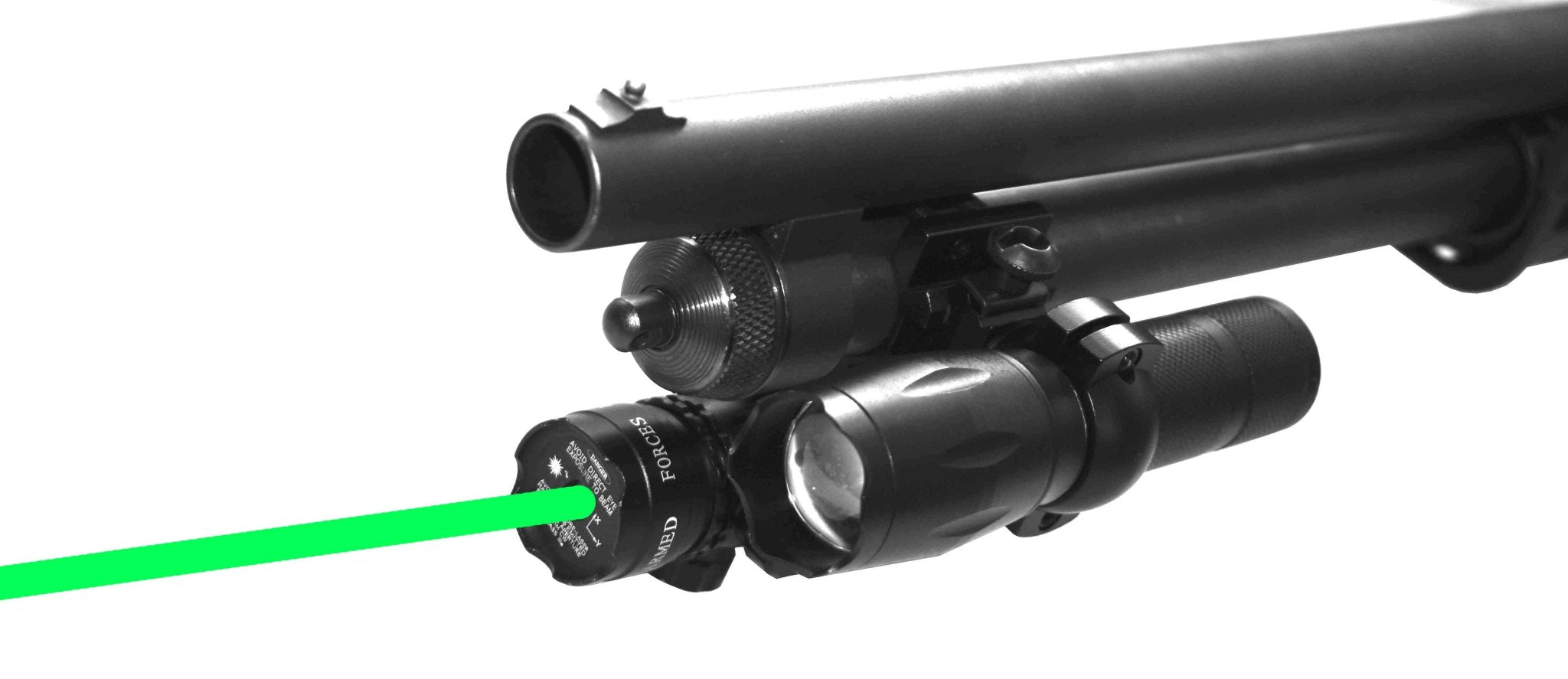 Tactical green laser sight and 1000 Lumen flashlight combo for 12 gaug