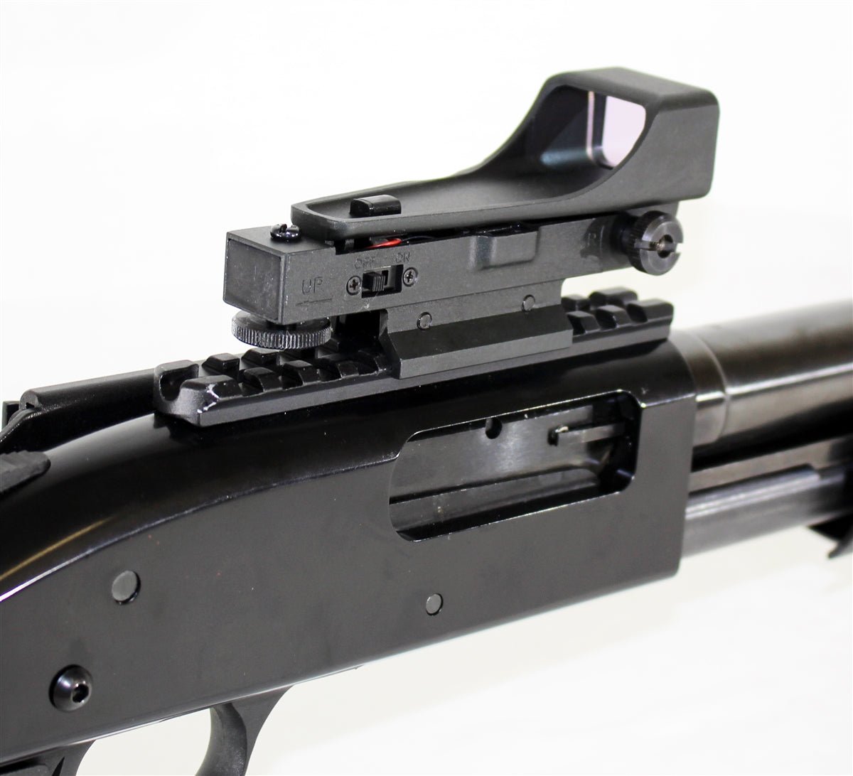 Tactical Red Dot Reflex Sight Aluminum Black With Base Mount Compatible With Mossberg 500 12 Gauge Pump. - TRINITY SUPPLY INC