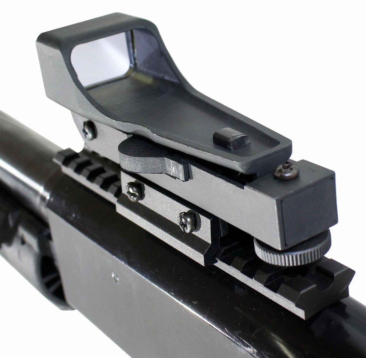 Tactical Red Dot Reflex Sight Aluminum Black With Base Mount Compatible With Mossberg 500 12 Gauge Pump. - TRINITY SUPPLY INC