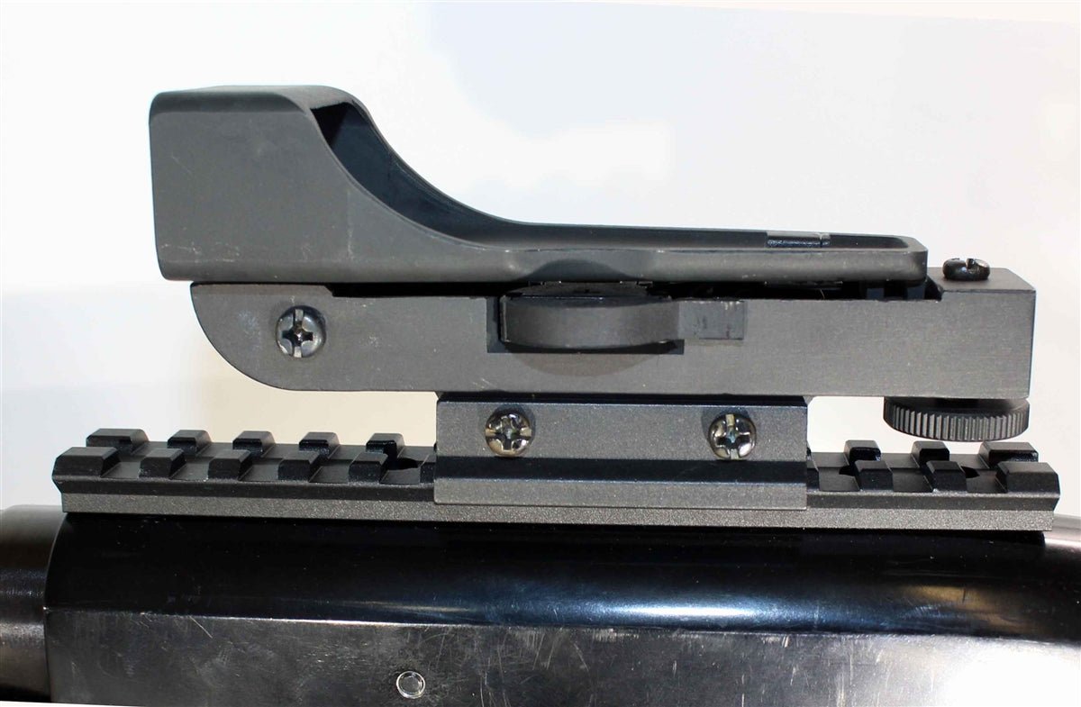 Tactical Red Dot Reflex Sight Aluminum Black With Base Mount Compatible With Mossberg 500 12 Gauge Pump. - TRINITY SUPPLY INC